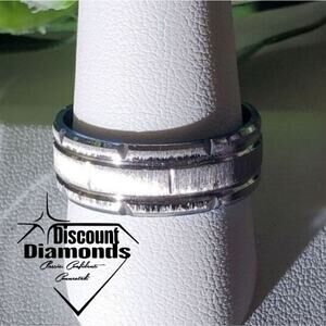 Bright Silver Frosted Finish Tungsten All Occasion Ring